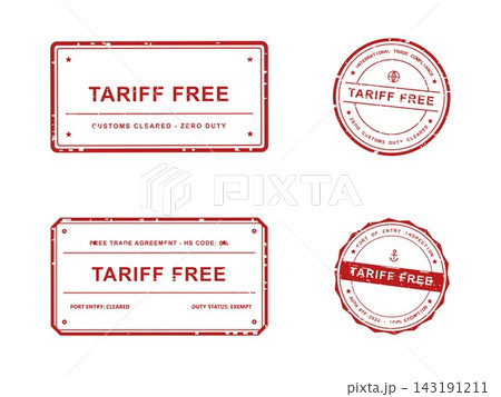 Tariff free rubber stamps set customs clearance zero duty grunge seal Tariff free rubber stamps set customs clearance zero duty grunge seal 143191211