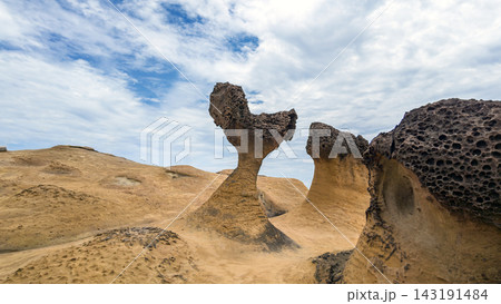 Yehliu Geopark, located in New Taipei City, Taiwan. 143191484