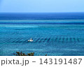 沖縄　もずく漁が盛んな恩納村の美しい海 143191487