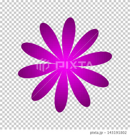 flower graphic with petals in pink and purple gradient vector symbol flower graphic with petals in pink and purple gradient vector symbol 143191802