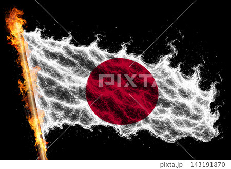 3D Flag on flames 143191870