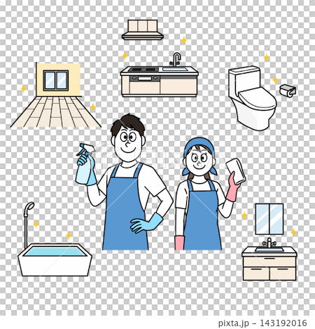 Cleaning company, house cleaning, male and female. Cleaning company, house cleaning, male and female. 143192016