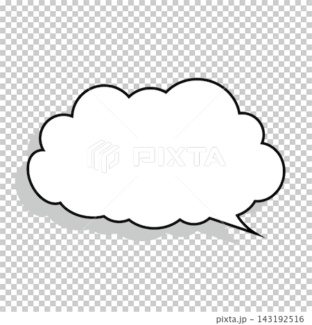 シンプルなもくもく吹き出しのイラスト素材 白背景 シンプルなもくもく吹き出しのイラスト素材 白背景 143192516