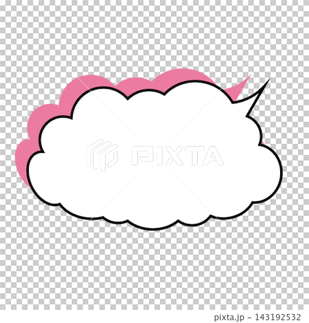 シンプルなもくもく吹き出しのイラスト素材 白背景 143192532