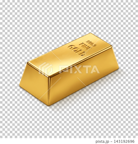 Gold Ingot Illustration Real Gold Gold Ingot Illustration Real Gold 143192696