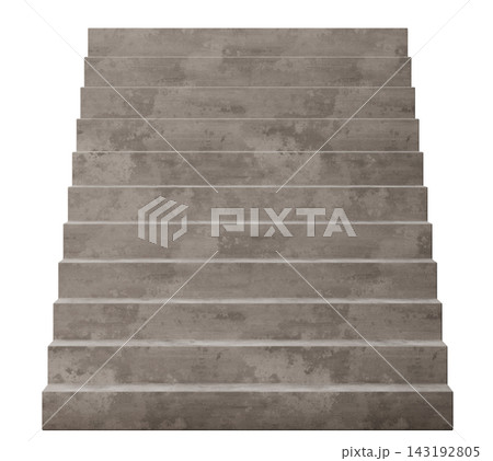 Concrete stairs are shown in a cutout style on a clear background. The stairs appear sturdy and lead upwards, with each step clearly defined Concrete stairs are shown in a cutout style on a clear background. The stairs appear sturdy and lead upwards, with each step clearly defined 143192805
