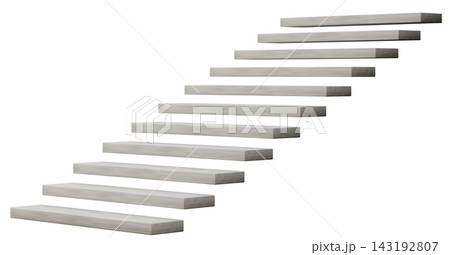 Concrete stairs are isolated on a clear background. The stairs have a simple design and are presented in a 3D render style. They show a straight Concrete stairs are isolated on a clear background. The stairs have a simple design and are presented in a 3D render style. They show a straight 143192807