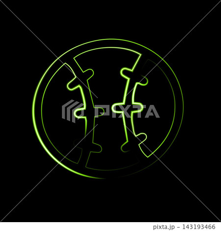 Vector isolated illustration of a tennis ball with neon effect. Vector isolated illustration of a tennis ball with neon effect. 143193466