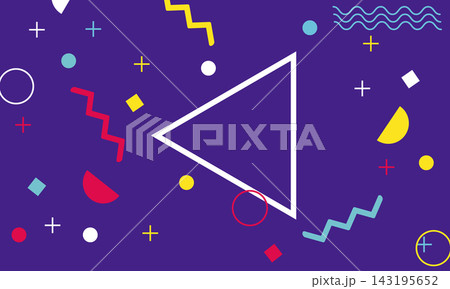 Abstract colorful memphis style in blue background. 143195652