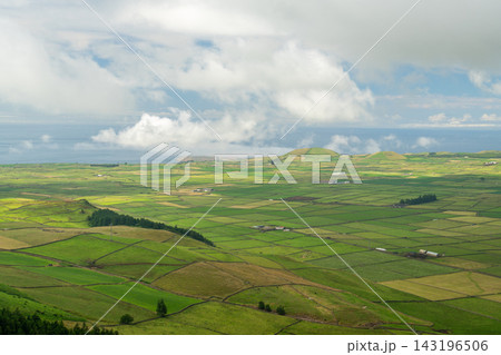 Serra do Cume Green Agricultural Patchwork Landscape, Terceira Island, Azores 143196506