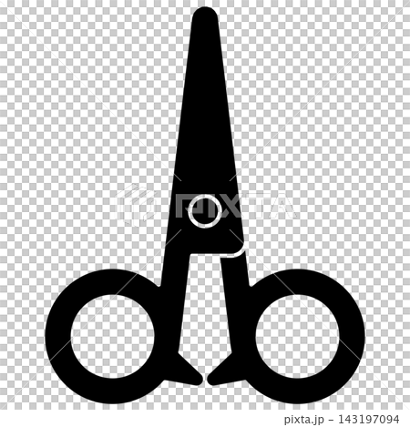 Glyph style icon illustration of open cutting scissors isolated on transparent background. Black solid silhouette design element clip art for stationary or haircut tool. Glyph style icon illustration of open cutting scissors isolated on transparent background. Black solid silhouette design element clip art for stationary or haircut tool. 143197094