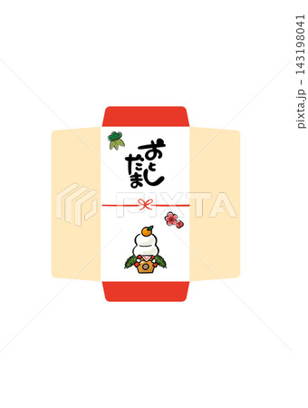 お年玉袋 展開図 テンプレート 鏡餅 お正月 ベクター 143198041