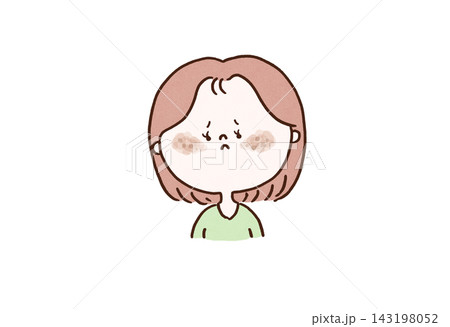 両頬にできた肝斑に悩んでいる女性(シミの種類) 両頬にできた肝斑に悩んでいる女性(シミの種類) 143198052