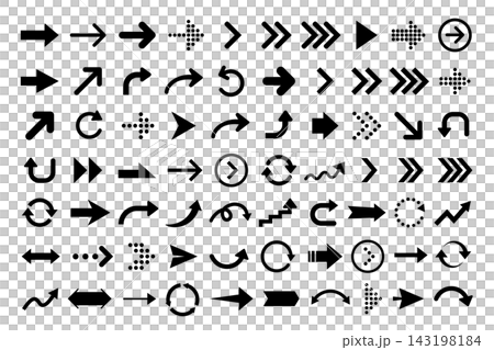 簡單的箭頭圖示集，插圖，向量圖，形狀 143198184
