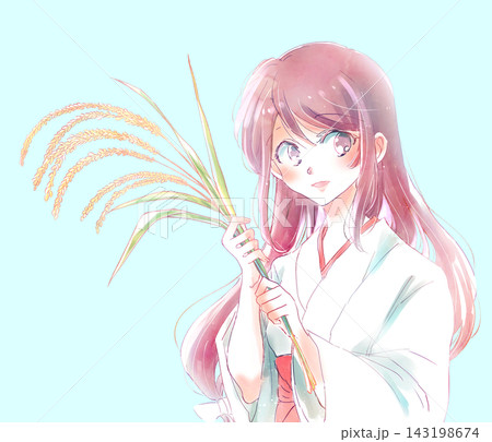 稲を持つ巫女さん 稲を持つ巫女さん 143198674