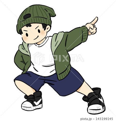 笑顔でダンスする男の子 143199145