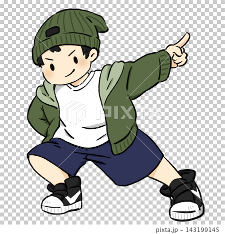 笑顔でダンスする男の子 143199145