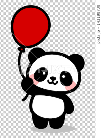 風船を持つかわいいパンダのキャラクターイラスト|動物アイコン素材 風船を持つかわいいパンダのキャラクターイラスト|動物アイコン素材 143199739