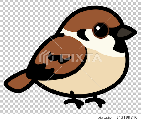 可愛的麻雀插畫-簡單輕鬆的野生鳥類角色素材 可愛的麻雀插畫-簡單輕鬆的野生鳥類角色素材 143199840