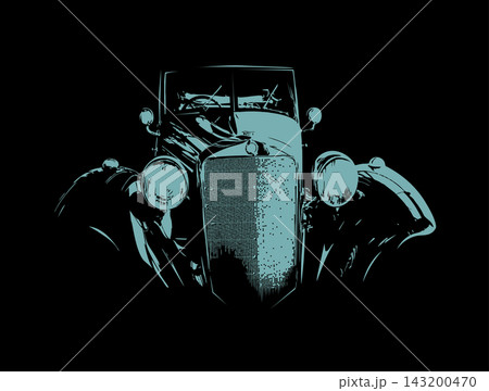 Vector draving of a vintage car Vector draving of a vintage car 143200470