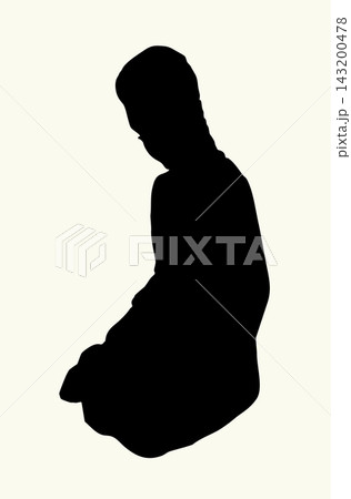 Vector drawing. Girl reading a book 143200478