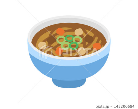 カレーうどんのアイコンのイラスト カレーうどんのアイコンのイラスト 143200684
