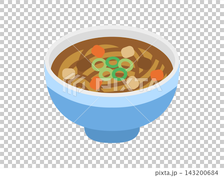 カレーうどんのアイコンのイラスト カレーうどんのアイコンのイラスト 143200684