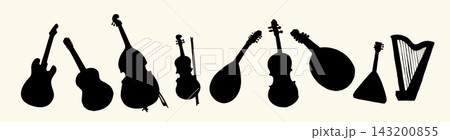 Vector drawing. String musical instruments 143200855