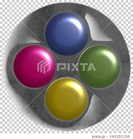 A jewel-like recessed circular frame and a directional pad with four round buttons. A jewel-like recessed circular frame and a directional pad with four round buttons. 143201136