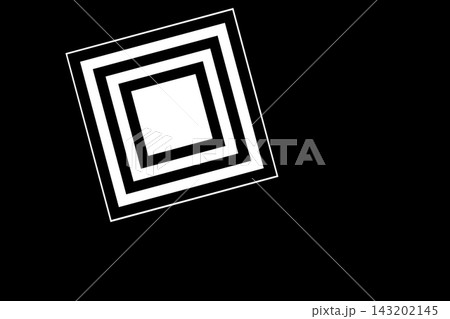 black and white rotated squares focused at golden ratio focal point 143202145