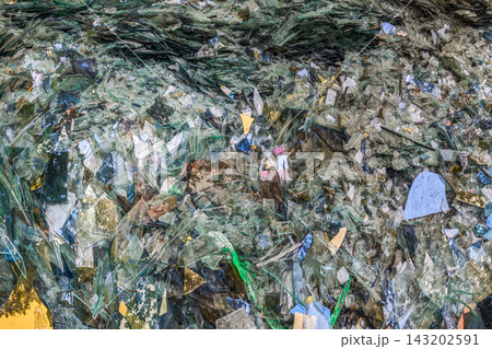 Close-up of Pile of Broken Glass Shards Close-up of Pile of Broken Glass Shards 143202591