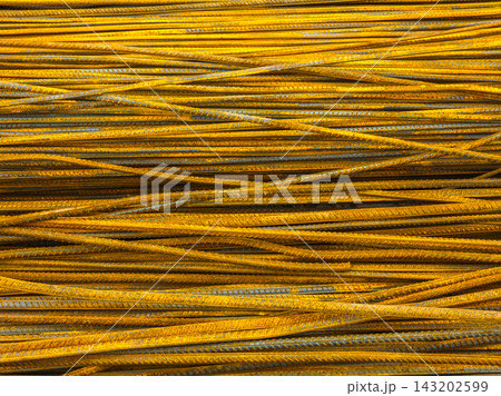 Close-up of Rusty Rebar Pile 143202599