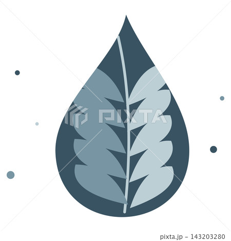 Water droplet with green leaves inside, representing nature, ecology, and environmental care Water droplet with green leaves inside, representing nature, ecology, and environmental care 143203280