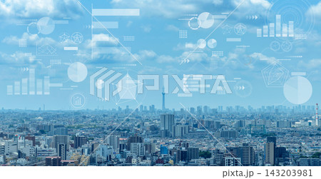 都市景観と統計データ ビッグデータ マーケティング DX 都市景観と統計データ ビッグデータ マーケティング DX 143203981