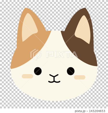 可愛的三花貓臉插圖 可愛的三花貓臉插圖 143204653