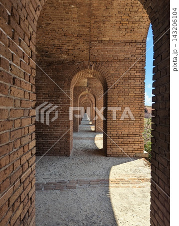 Brick Archways at Dry Tortugas National Park Creating a Repeating Pattern. 143206104