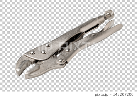 PNG image of a cut-out silver grip pliers. PNG image of a cut-out silver grip pliers. 143207200