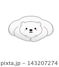 うつ伏せになっているシロクマ 143207274