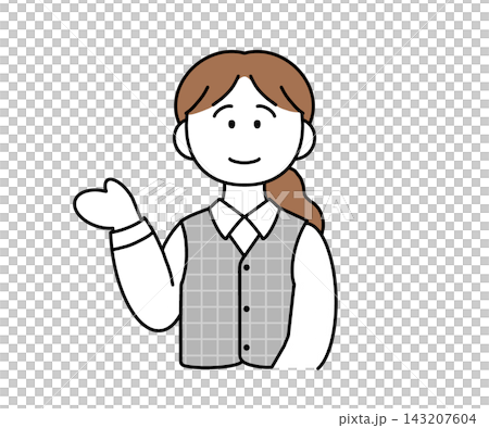 Female staff member providing guidance (transparent background) Female staff member providing guidance (transparent background) 143207604
