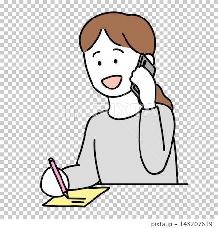 Female office worker answering the phone (transparent background) Female office worker answering the phone (transparent background) 143207619