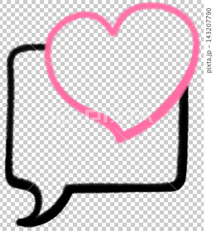 Heart message box in line art Heart message box in line art 143207790
