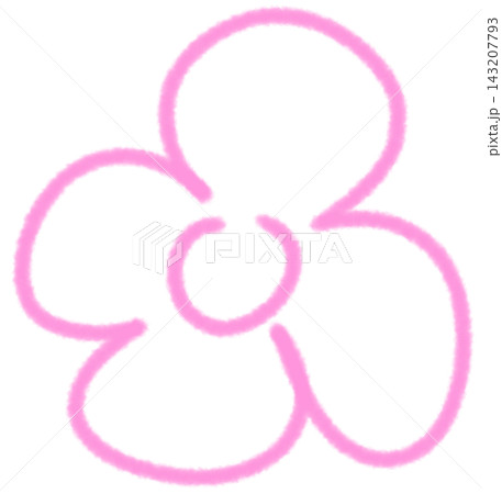 Pink flower in line art 143207793