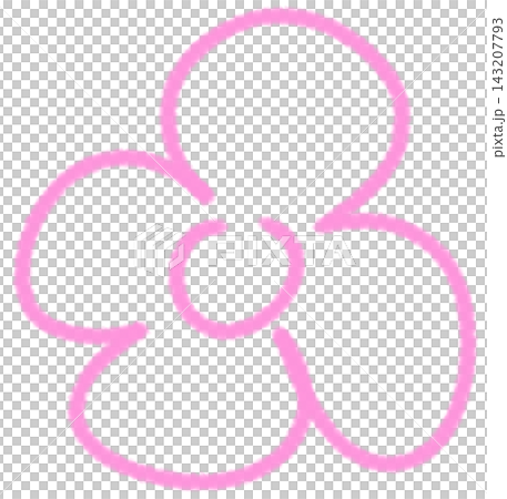 Pink flower in line art Pink flower in line art 143207793