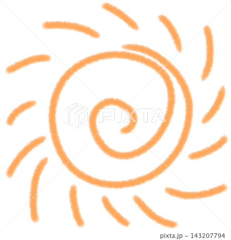 Orange sun in line art 143207794