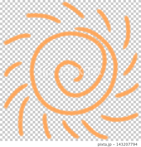 Orange sun in line art 143207794