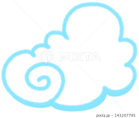 Blue cloud in line art 143207795