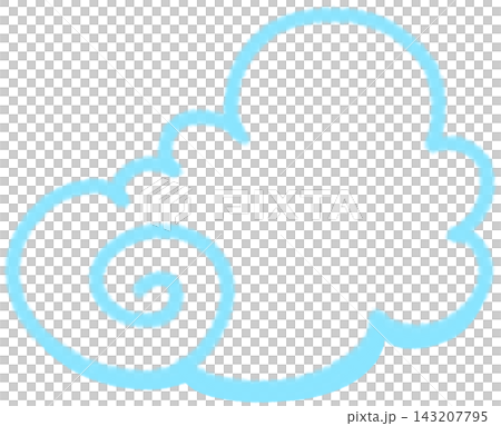 Blue cloud in line art 143207795