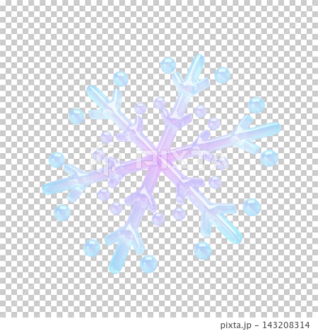 ゆめかわいいぷっくりシール風 雪の結晶3Dアイコン ゆめかわいいぷっくりシール風 雪の結晶3Dアイコン 143208314