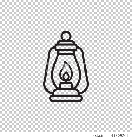 Minimalist line art icon of a classic vintage oil lantern lamp with flame.
Minimalist line art icon of a classic vintage oil lantern lamp with flame.
143209261