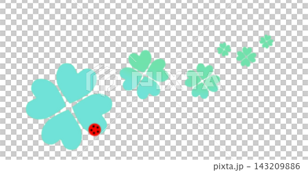 四つ葉のクローバーとてんとう虫 143209886
